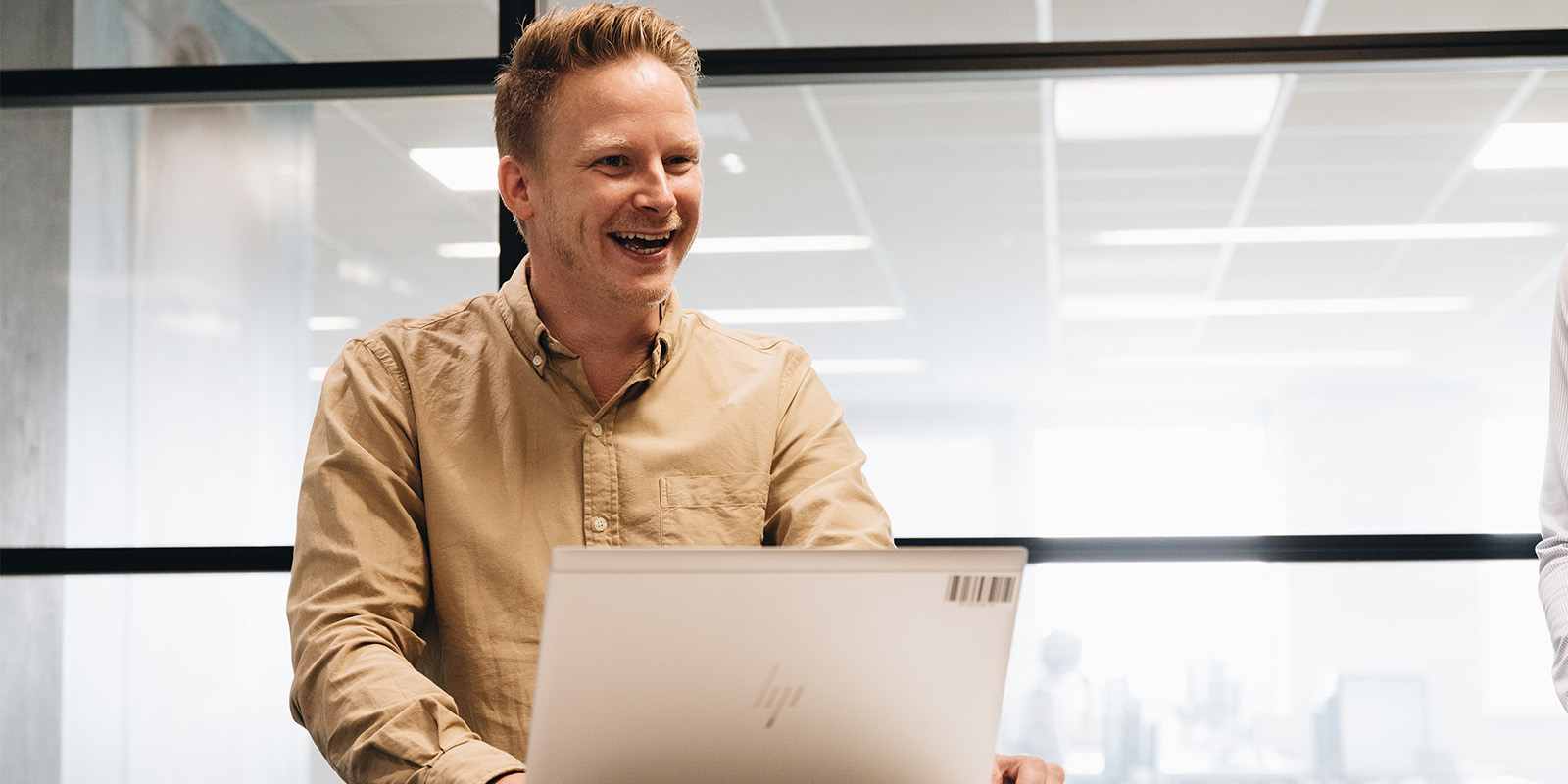 man on computer office