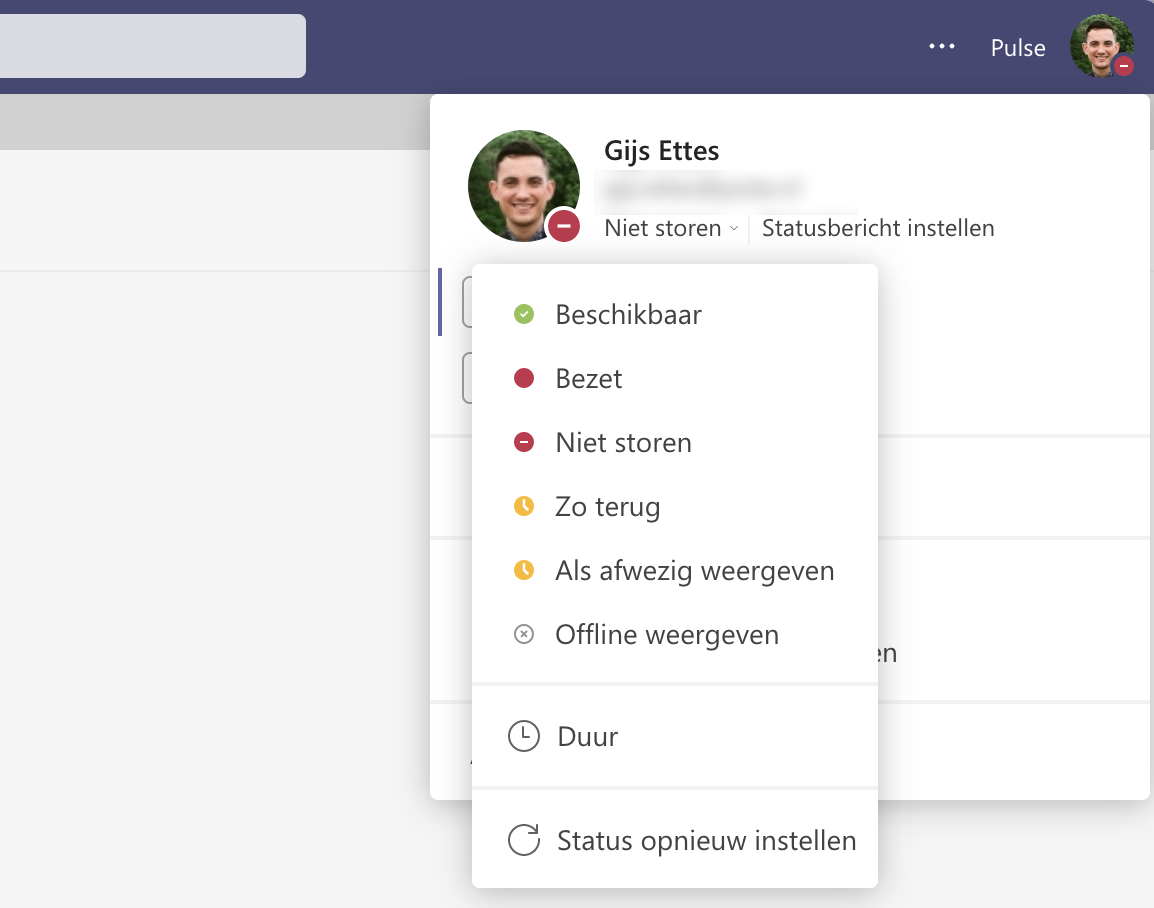 microsoft teams niet storen